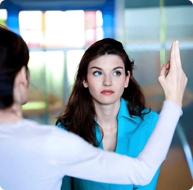 Person undergoing EMDR therapy